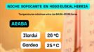 Hego Euskal Herria despierta de una noche tropical