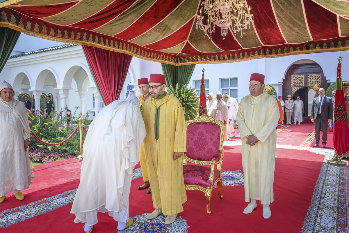 El rey Mohamed VI durante una recepción con motivo del 25 aniversario de su entronización. EFE