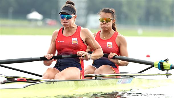 Esther Briz y Aina Cid, en la semifinal de este miércoles