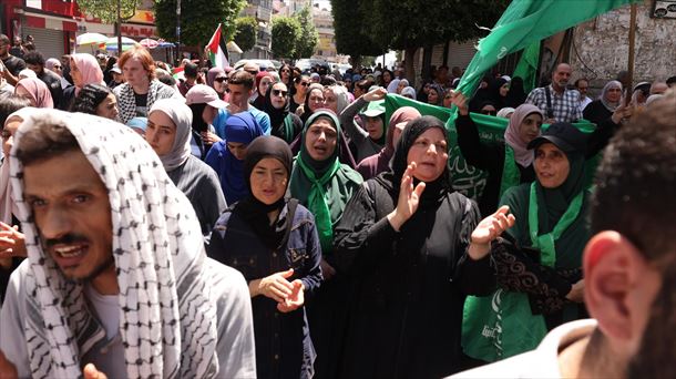 Protesta por el asesinato de Haniyeh en Cisjordania. Foto: EFE