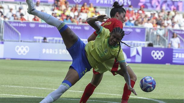 Lucía García, en el partido ante Brasil. Foto: EFE