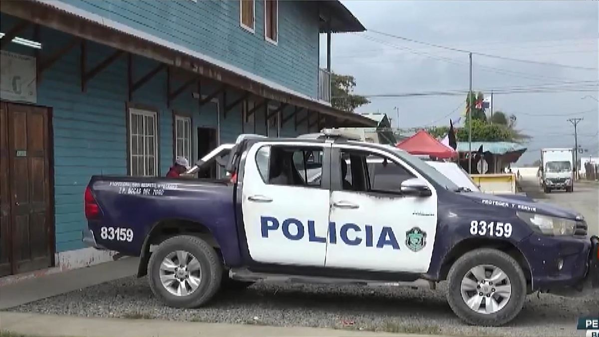 Un vehículo de la Policía de Panamá. Imagen obtenida de un vídeo de EITB 