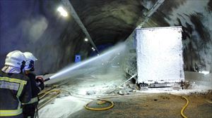 La AP-1, reabierta en sentido Eibar tras el incendio de un camión a la altura de Bergara