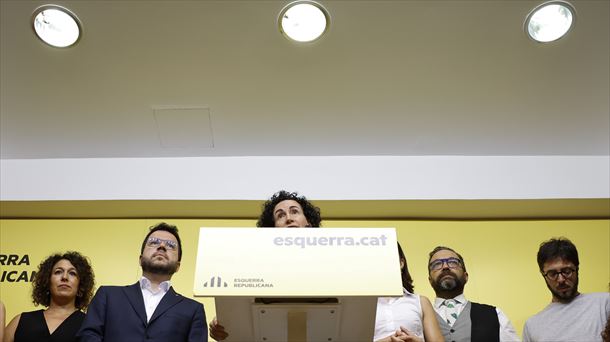 Una representación de la dirección de ERC, la semana pasada. 