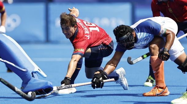 Chefo Basterra, en una jugada del partido por la medalla de bronce. Foto: EFE. 