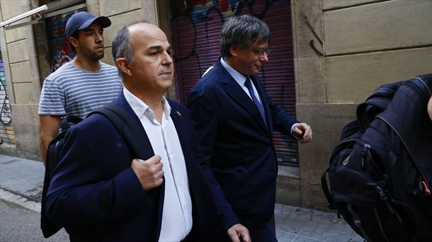 Carles Puigdemont eta Jordi Turull, gaur Bartzelonan