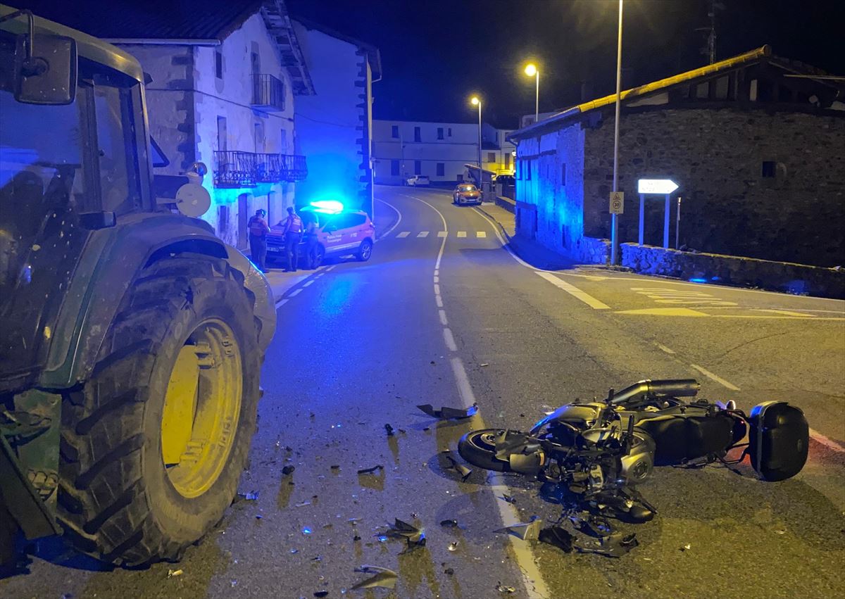 El herido ha sido trasladado al Hospital Universitario de Navarra. Foto: Policía Foral.