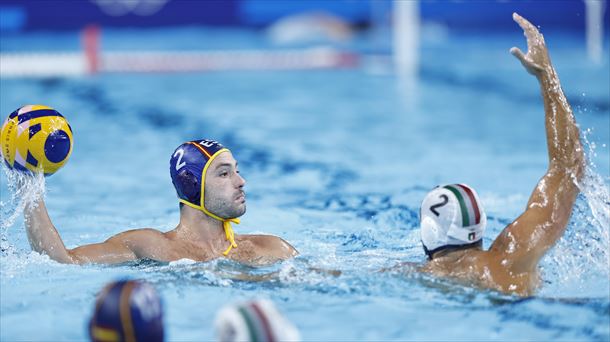 Alberto Munarriz durante el partido entre España e Italia. Foto: EFE