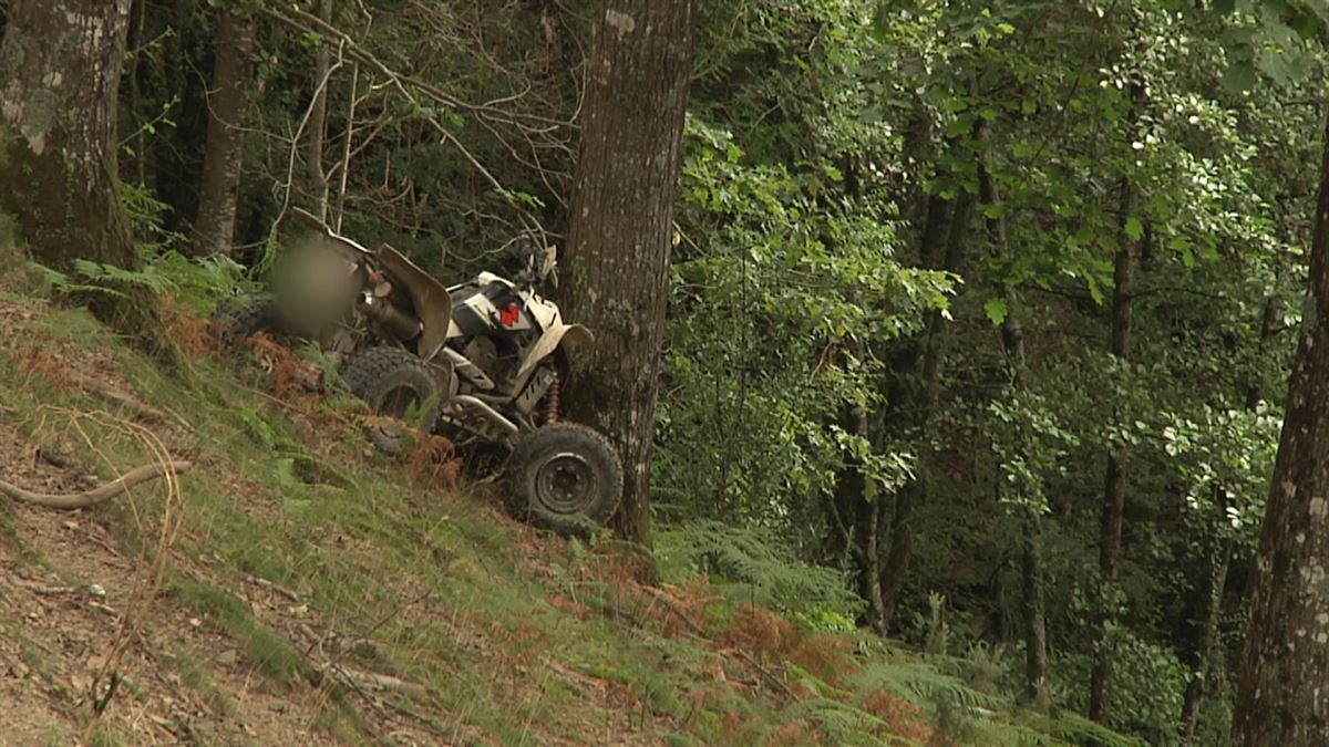 El vehículo accidentado. Imagen obtenida de un vídeo de EITB Media.