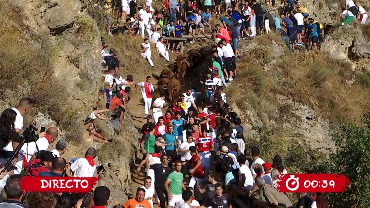 Encierro del pilón. Imagen obtenida de un vídeo de EITB Media.