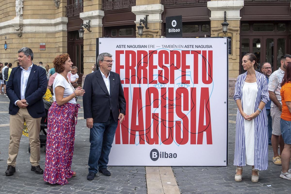 Presentación de la campaña contra las agresiones sexistas en Aste Nagusia. Foto de archivo: EFE