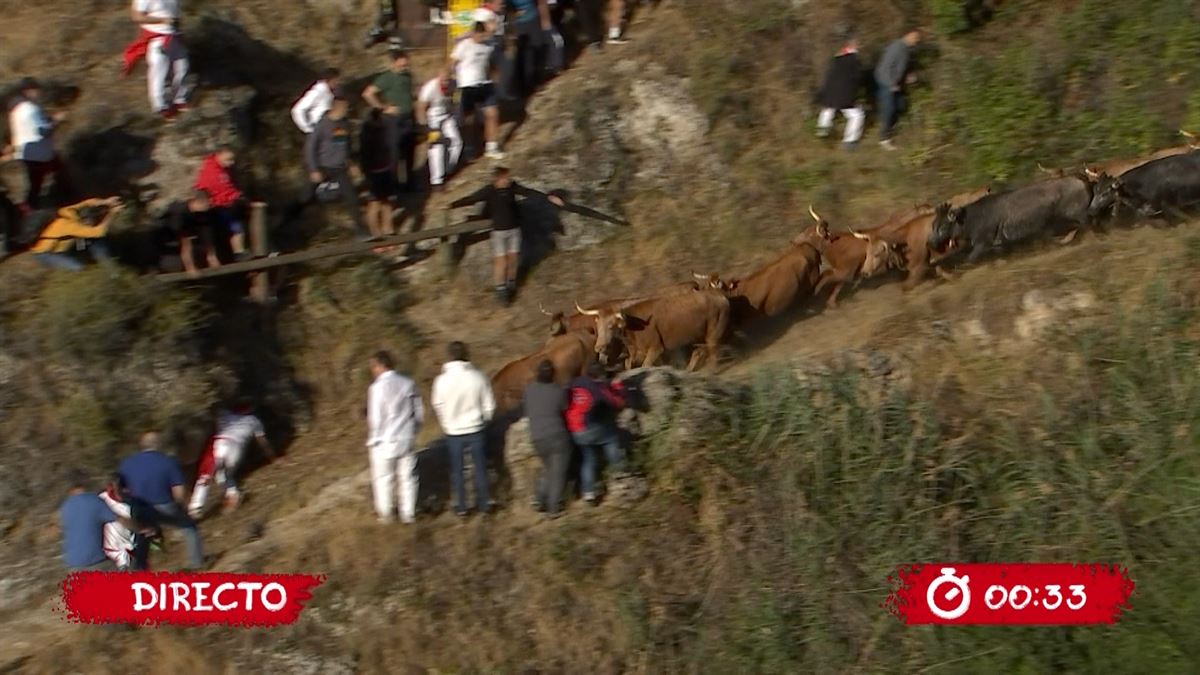 Encierro de Falces. Imagen obtenida de un vídeo de EITB Media.