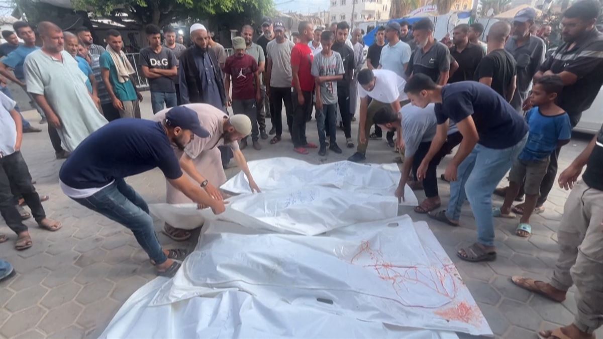 Muertos en Gaza. Imagen obtenida de un vídeo de Agencias.