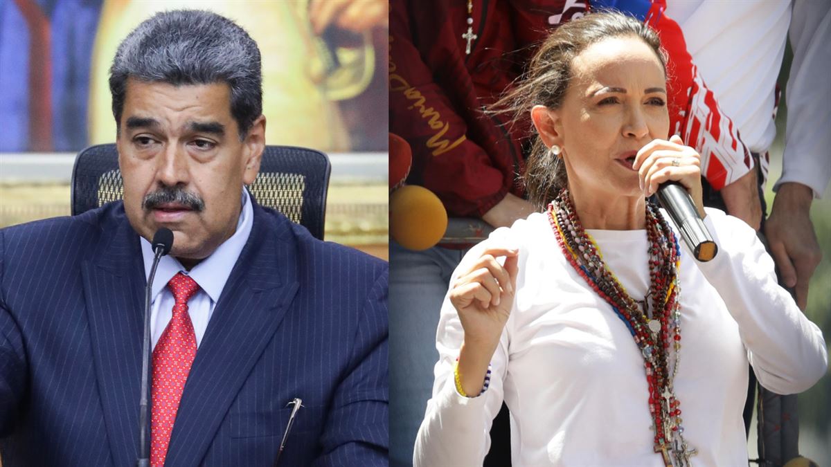 Nicolas Maduro eta Maria Corina Machado