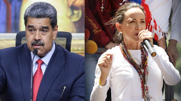 Nicolas Maduro y María Corina Machado