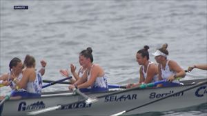 Arraun Lagunak toma ventaja en la Ikurriña de Zarautz al ganar la primera jornada