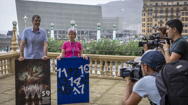 El alcalde Eneko Goia y la responsable de Donostia Festak, Mariaje Torres.