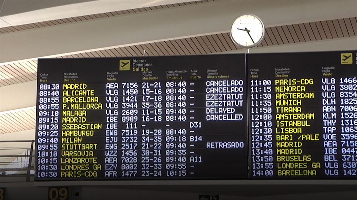 La niebla obliga a desviar o retrasar varios vuelos en el aeropuerto de Bilbao