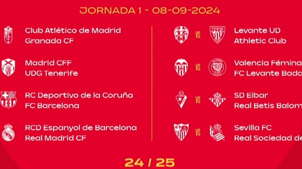 Jornada 1 de la Liga F. Foto: RFEF