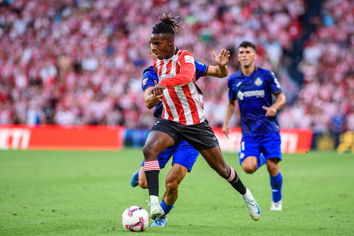 Nico Williams, en el partido contra el Getafe en agosto. EFE