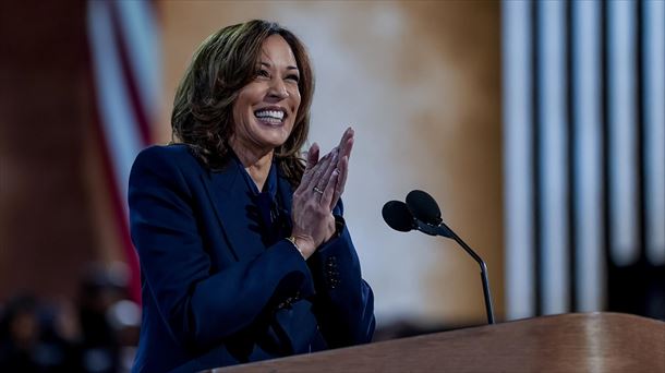 Kamala Harris demokraten konbentzioan. Argazkia: EFE.