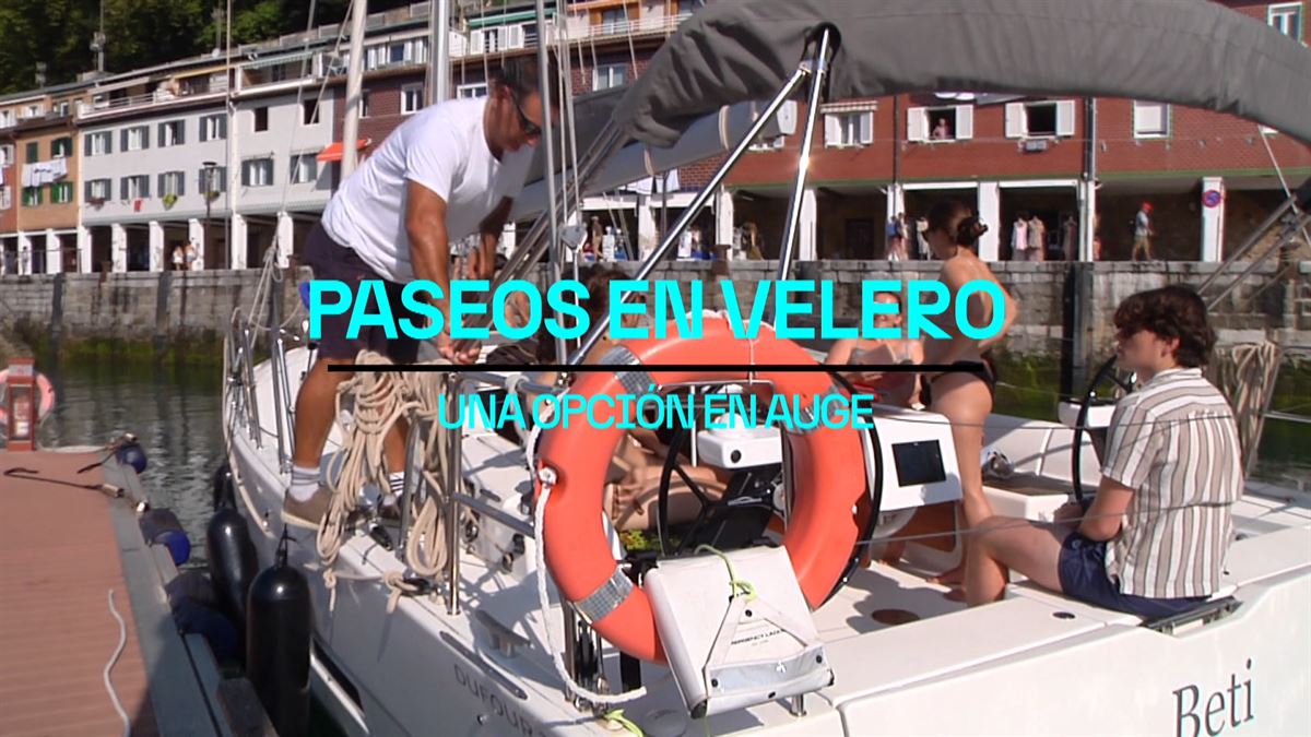 Paseos en velero. Imagen obtenida de un vídeo de EITB Media.