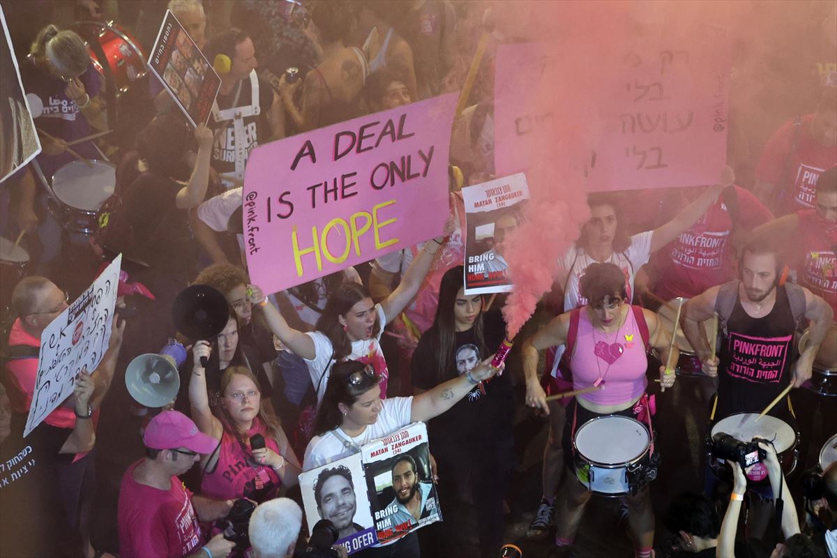 Manifestación en Tel Aviv a favor de un acuerdo. Foto: EFE