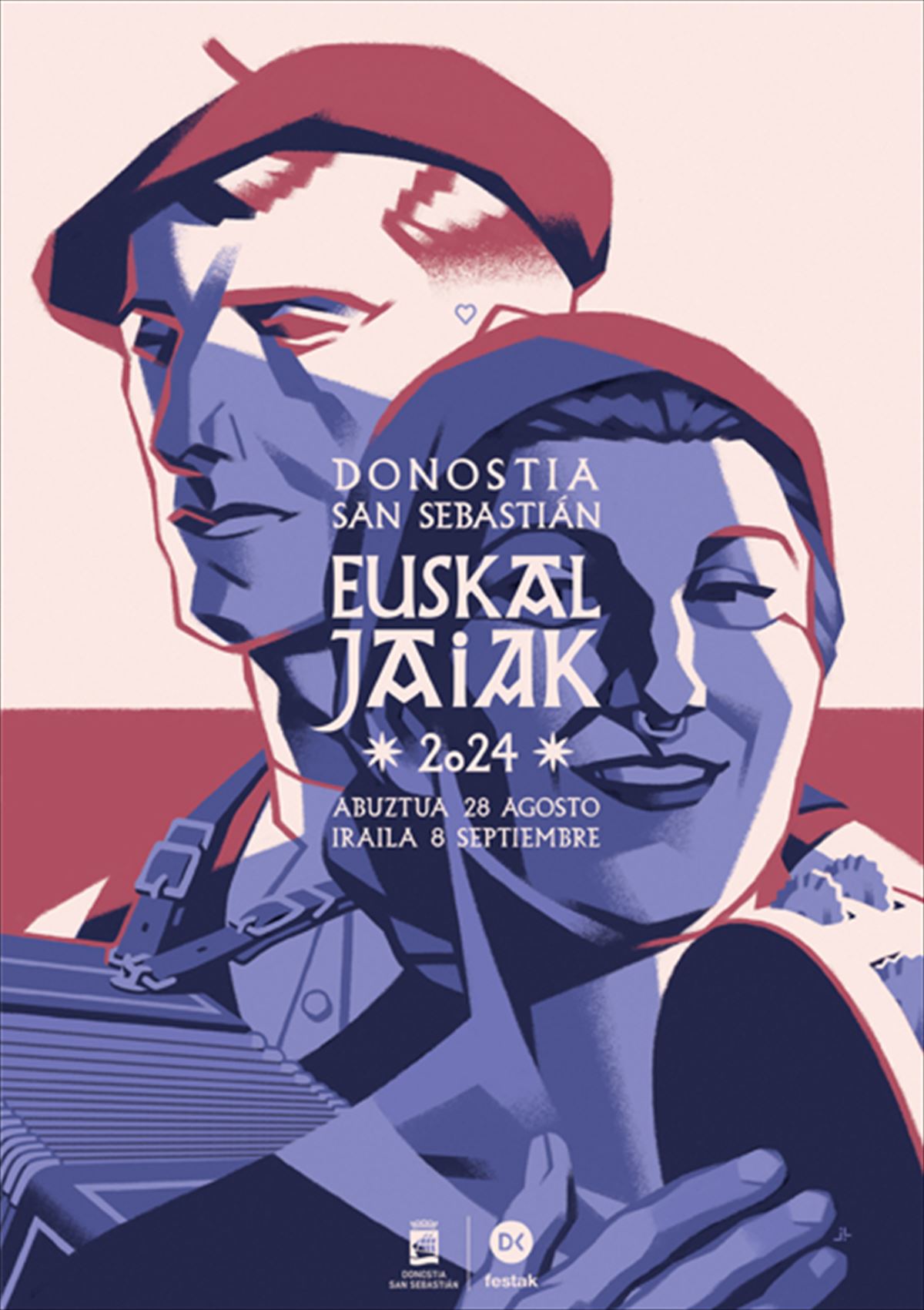 El cartel de fiestas de las Euskal Jaiak de Donostia 2024. Imagen: DonostiaKultura