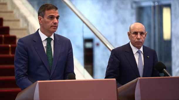 Pedro Sánchez y el presidente de Mauritania, Mohamed Uld Ghazuani. Foto: EFE.