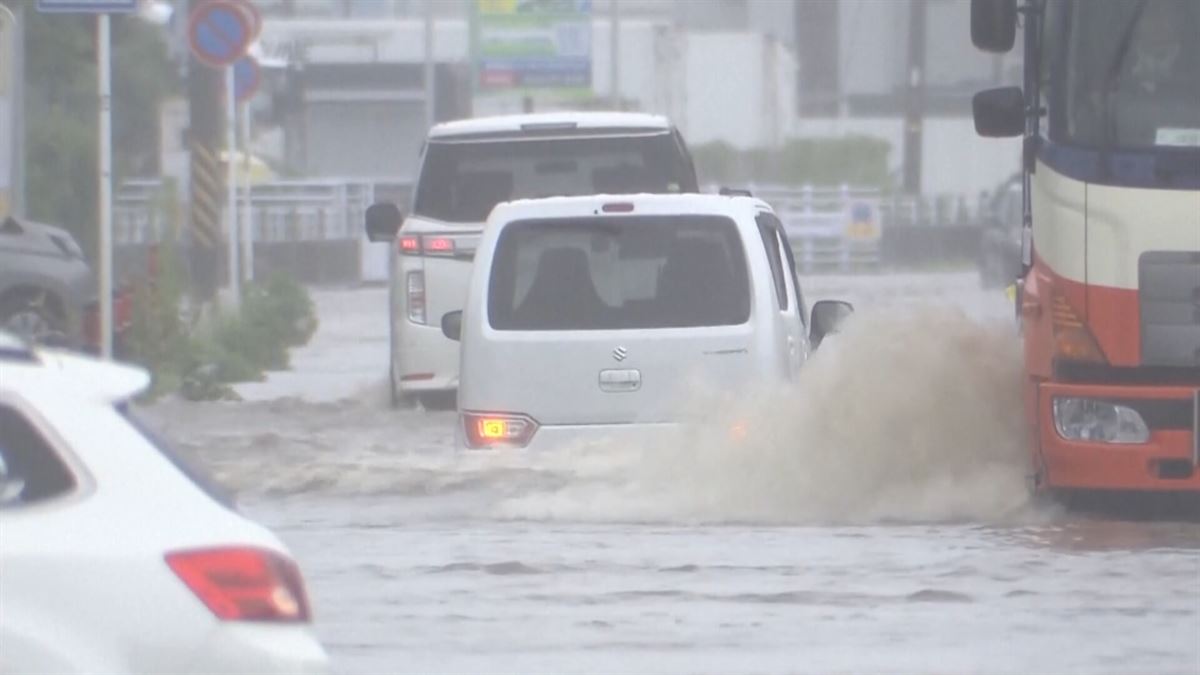 Inundaciones en Japón. Imagen obtenida de un vídeo de Agencias.