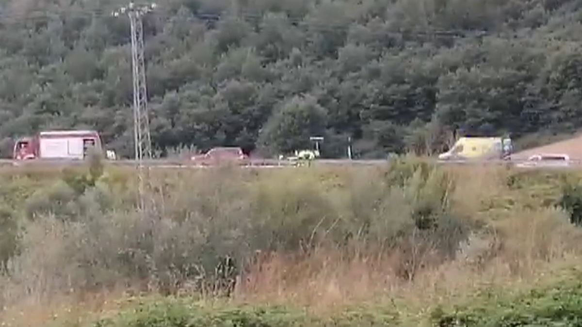 Lugar del accidente. Imagen obtenida de un vídeo de @BomberosEuskadi