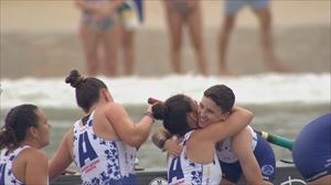 Arraun Lagunak gana la primera jornada de la Bandera de La Concha, con nueve segundos de ventaja sobre Orio