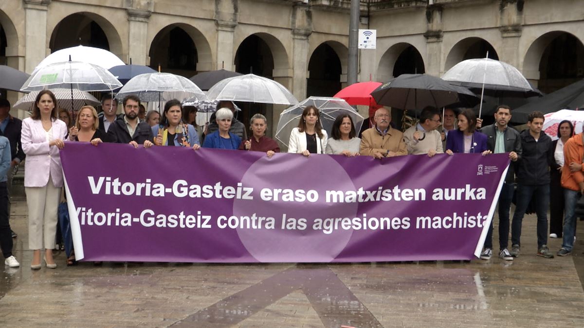 Vitoria-Gasteiz, esta mañana. Imagen obtenida de un vídeo de EITB Media.