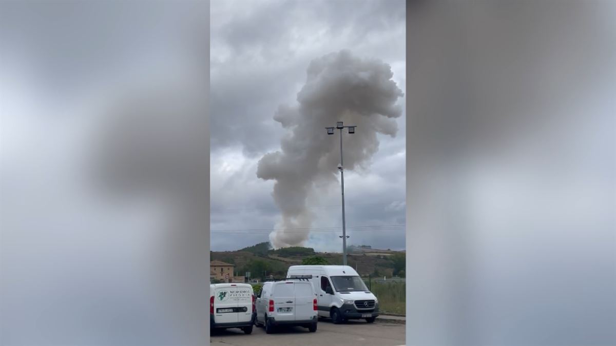 Explosión en Berantevilla. Imagen obtenida de un vídeo de la Diputación de Álava.