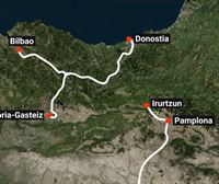 Dos opciones para conectar los trenes de alta velocidad de la CAV y Navarra