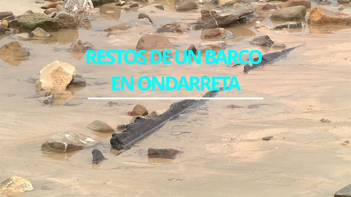 Restos del barco. Imagen obtenida de un vídeo de EITB Media.