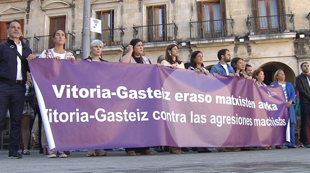 Imagen de archivo de una concentración contra la violencia machista en Vitoria-Gasteiz.