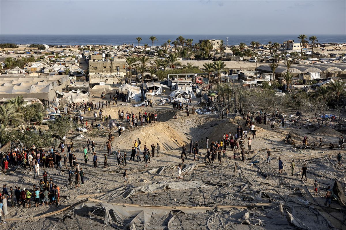 Zona humanitaria de Jan Yunis, en Gaza, hoy