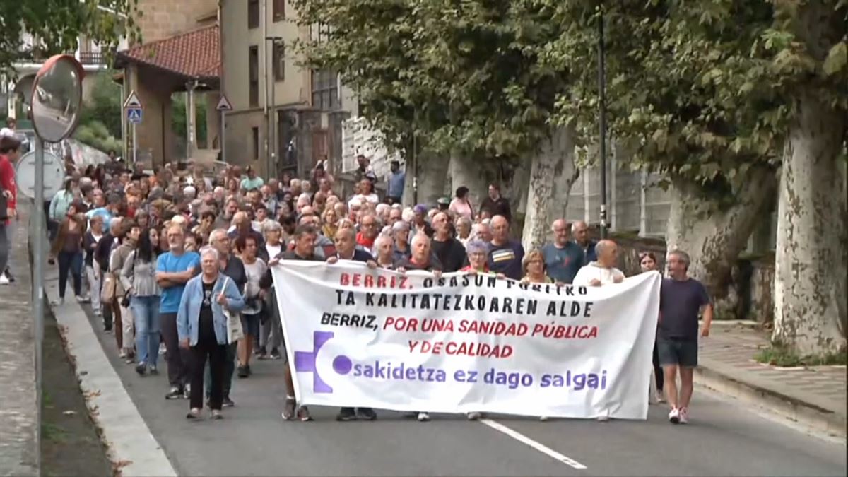 Berriz, esta tarde. Imagen obtenida de un vídeo de EITB Media.