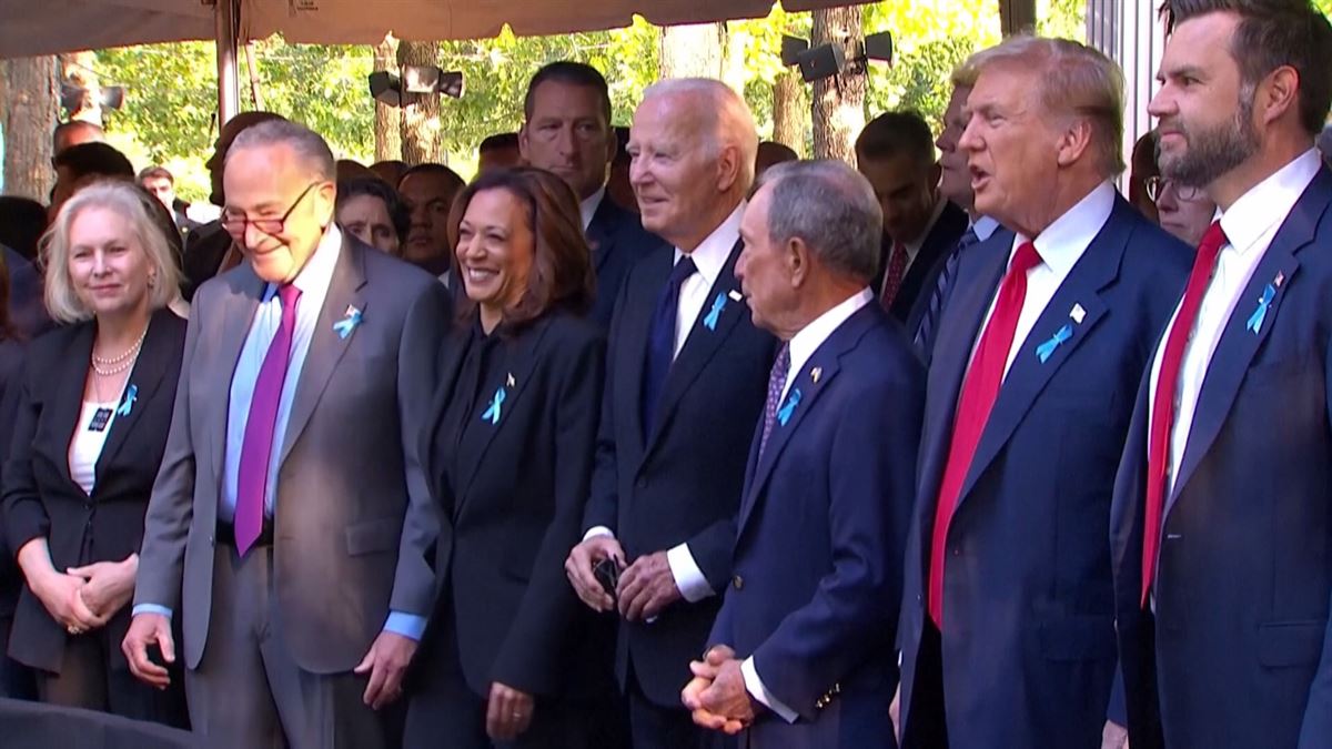 Kamala Harris y Donald Trump. Imagen obtenida de un vídeo de Agencias.