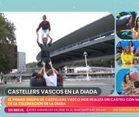 Castellers vascos con motivo de la celebración de la diada