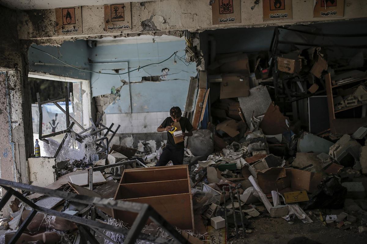 Escuela de Nuseirat, destruida por el ataque israelí. EFE. 