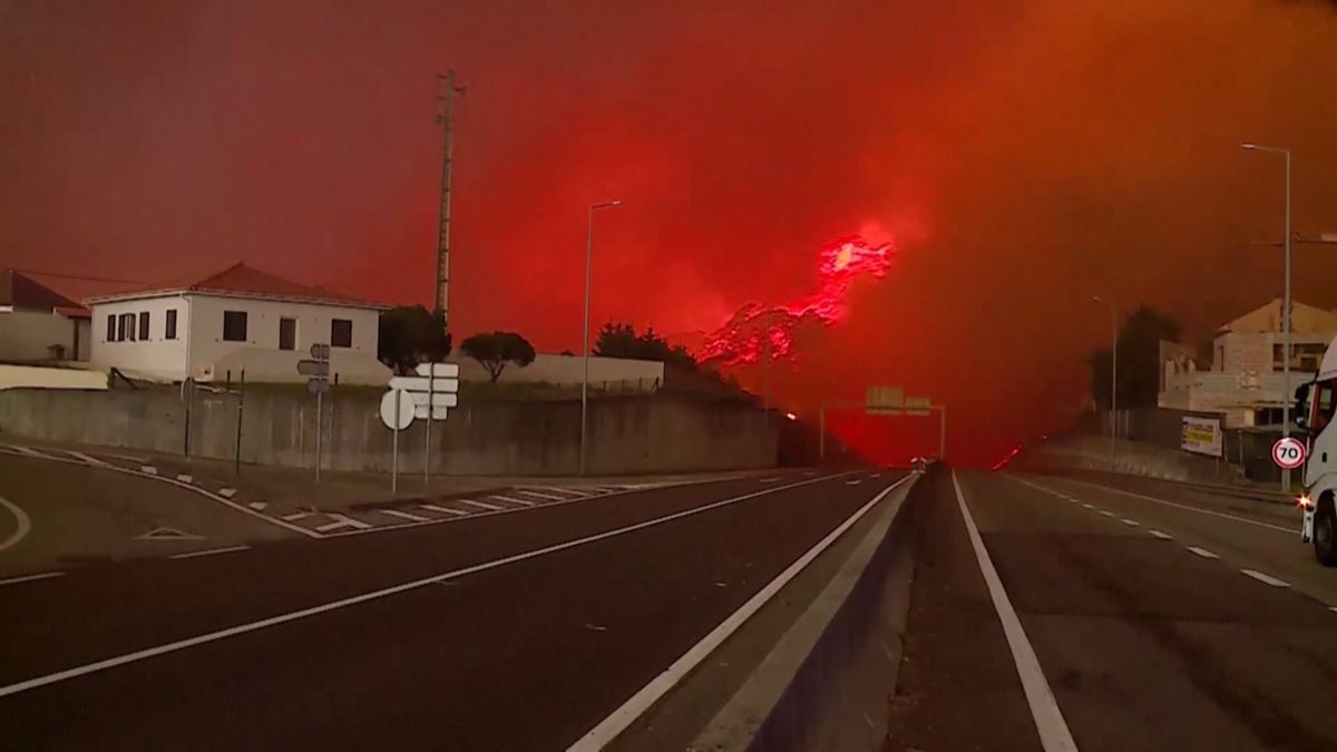 Incendio en Portugal. Imagen obtenida de un vídeo de EITB Media.