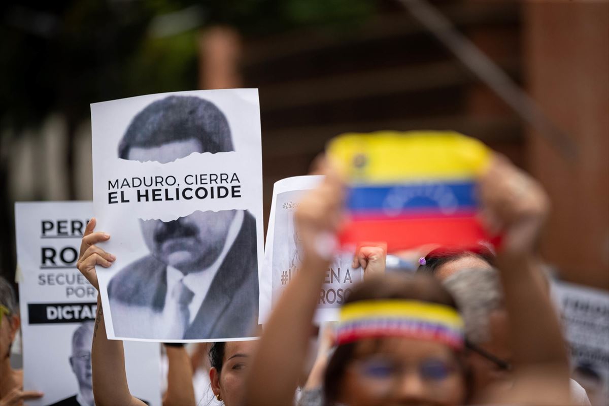 Protesta de la oposición en Caracas. 