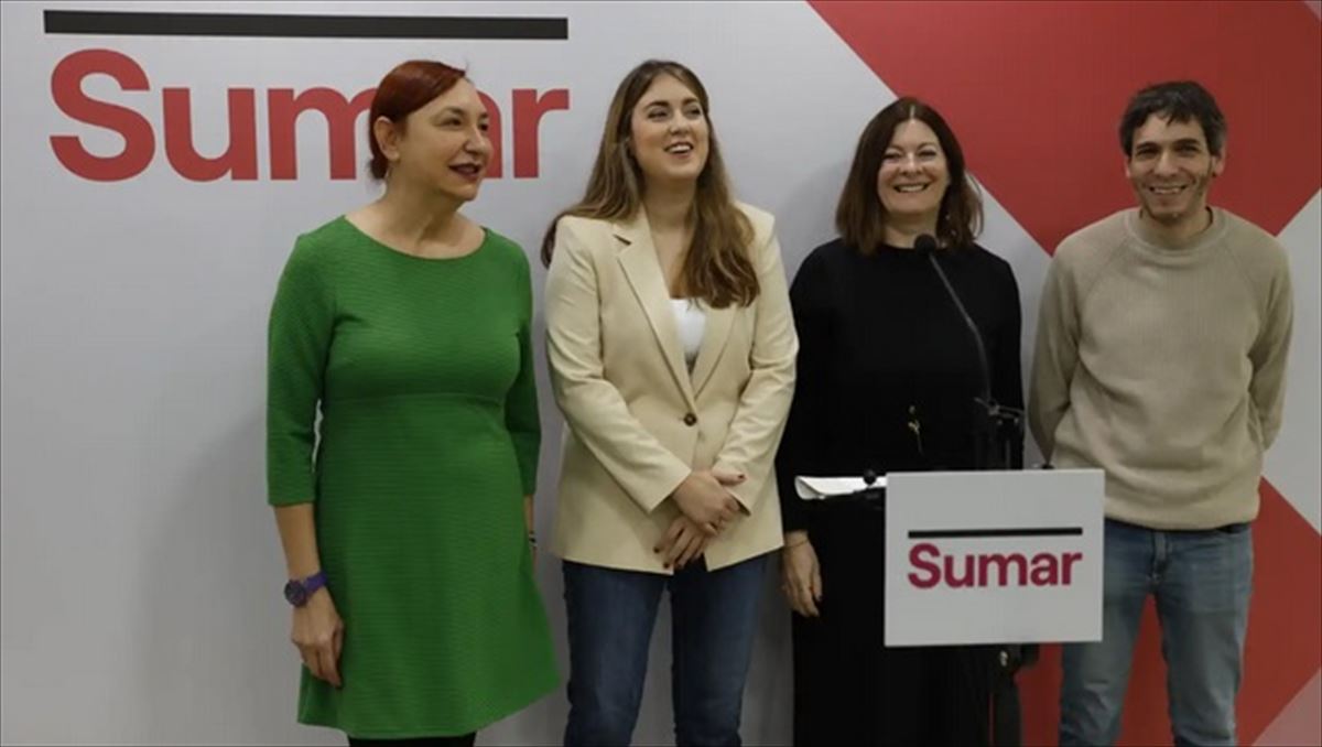 Un acto de campaña de Sumar Mugimendua. 