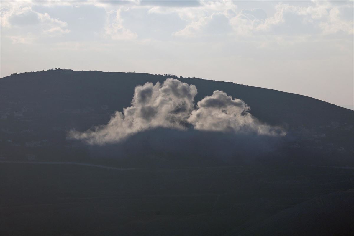 Imagen de un ataque aéreo israelí en el sur del Líbano