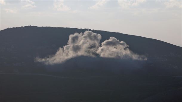 Imagen de un ataque aéreo israelí en el sur del Líbano