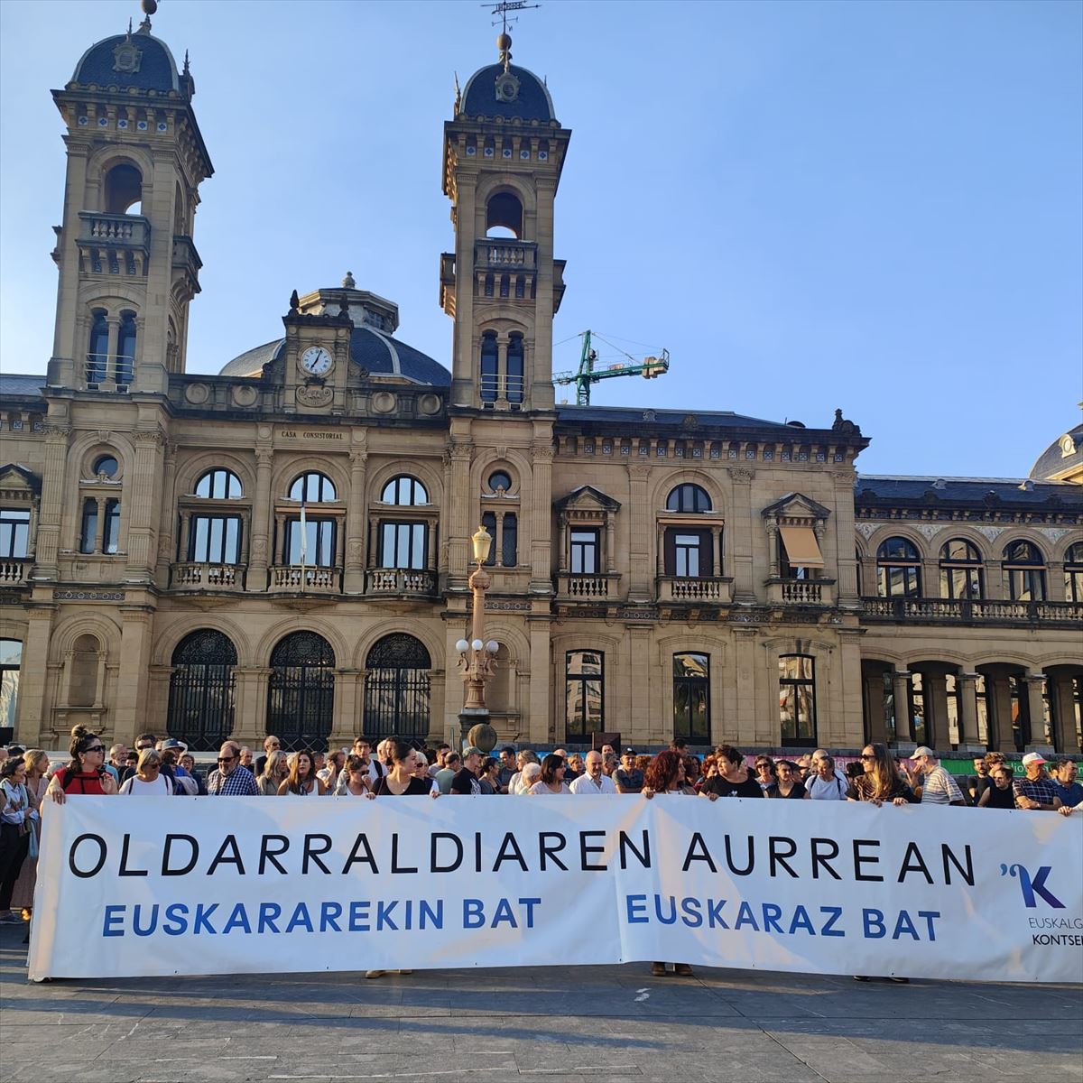 Euskalgintzaren Kontseiluak eta Bagerak Donostian egindako elkarretaratzea. Argazkia: EITB Media.