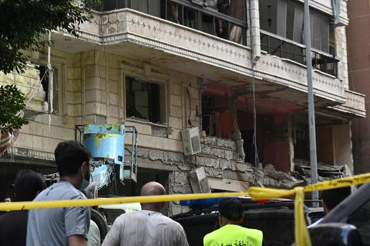 Uno de los edificos bombardeados en Beirut, la capital de Líbano. Foto: EFE