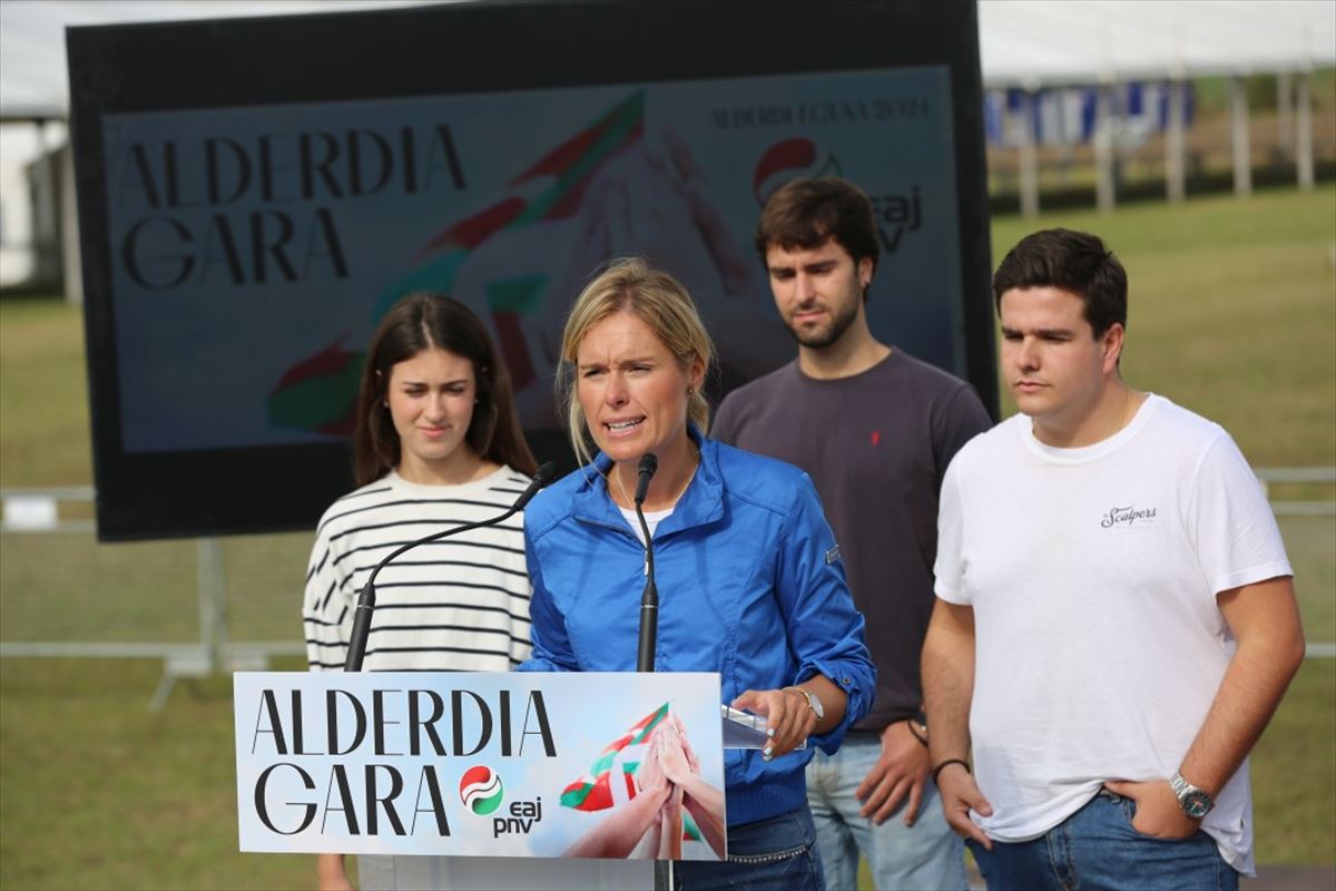 Mireia Zarate, hoy, en la presentación del Alderdi Eguna. EAJ-PNV.